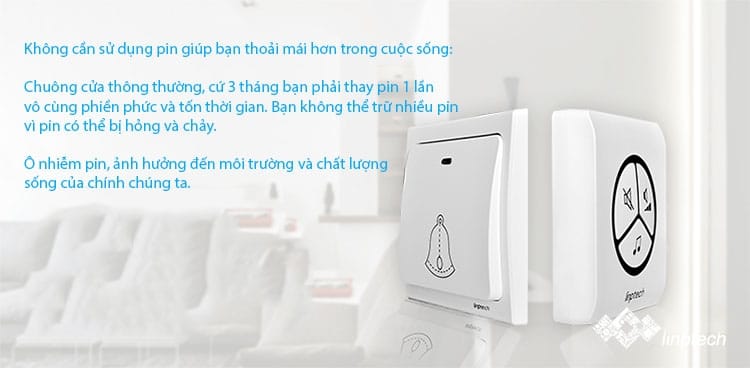 Chuông không dây, không dùng pin Linbell G1 - Ảnh 5