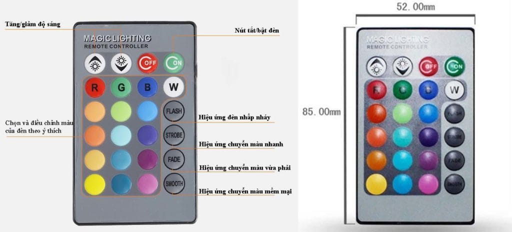 Bóng đèn LED đổi màu có điều khiển từ xa RGBLED-3
