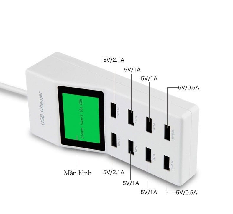 Ổ cắm sạc USB 8 cổng YC-CDA6