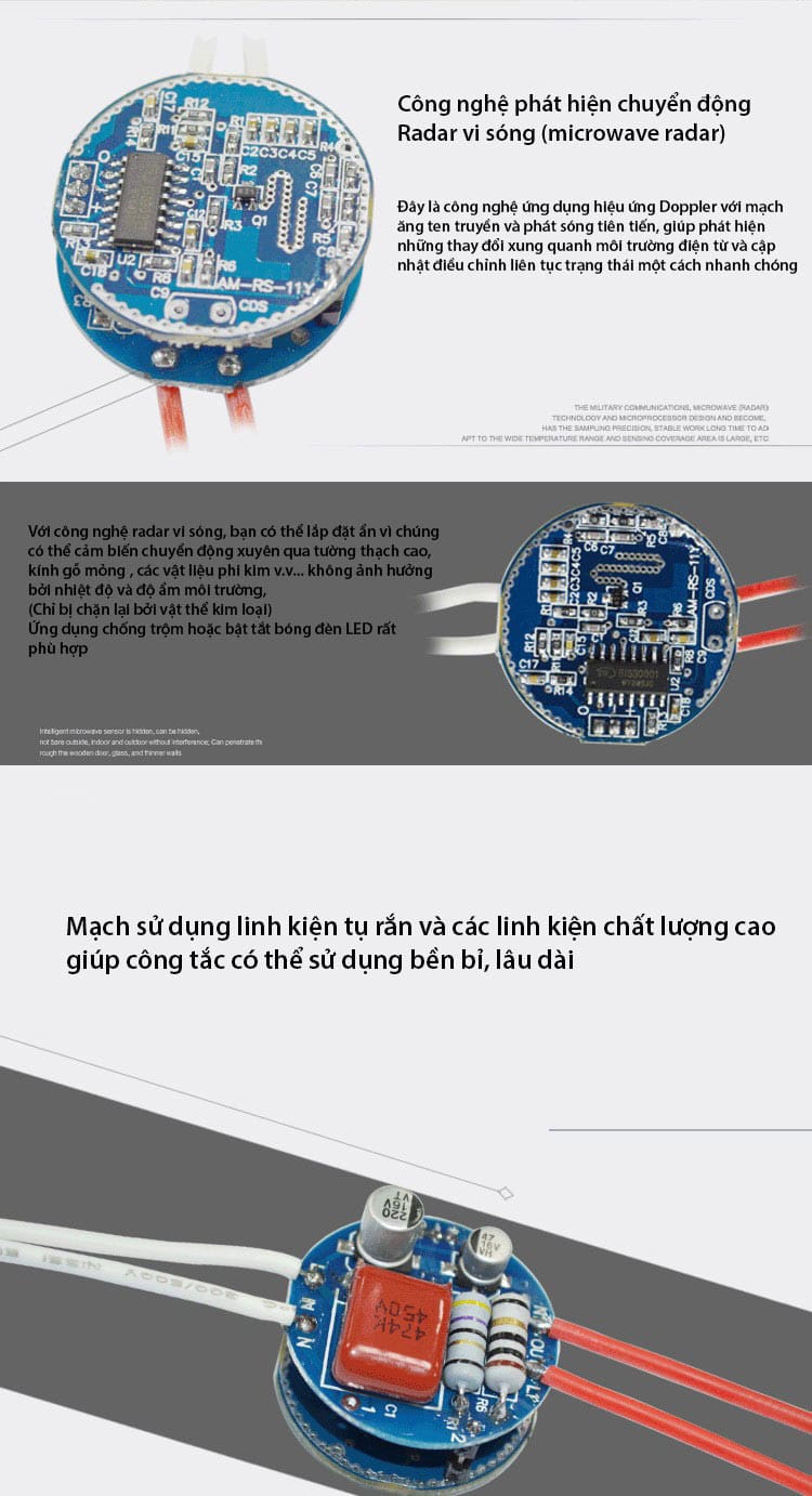 Công tắc cảm biến radar vi sóng và ánh sáng Allmay AM-RS-10Y - Ảnh 4