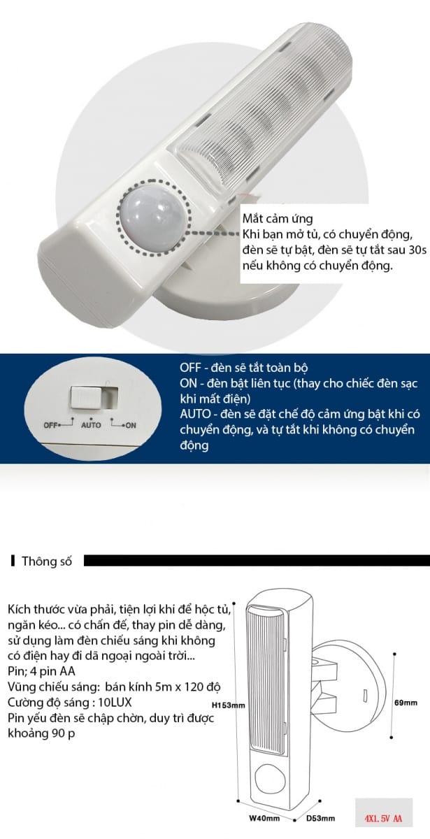 Đèn tủ quần áo đa năng SL-01