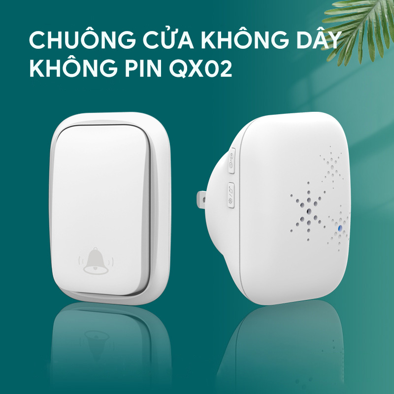 Chuông cửa không dây không pin 1 nút bấm 2 loa chuông QX02 - Ảnh 2