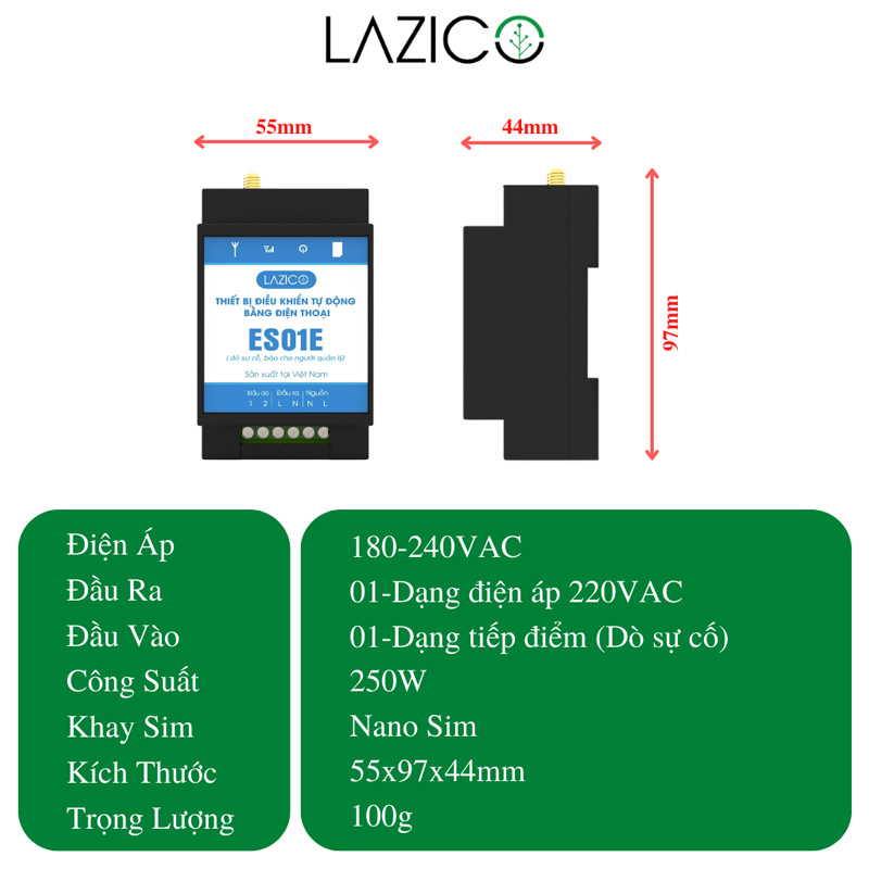 Công tắc điều khiển từ xa qua sim Lazico ES01E - Ảnh 4