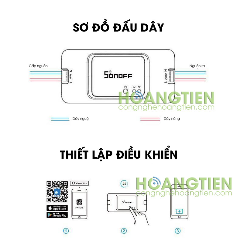Công tắc điều khiển từ xa qua wifi Sonoff Basic R3