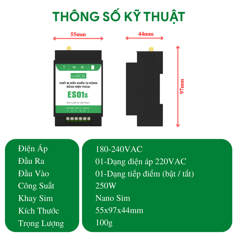 Công tắc điều khiển từ xa qua sim Lazico ES01s - Ảnh 4