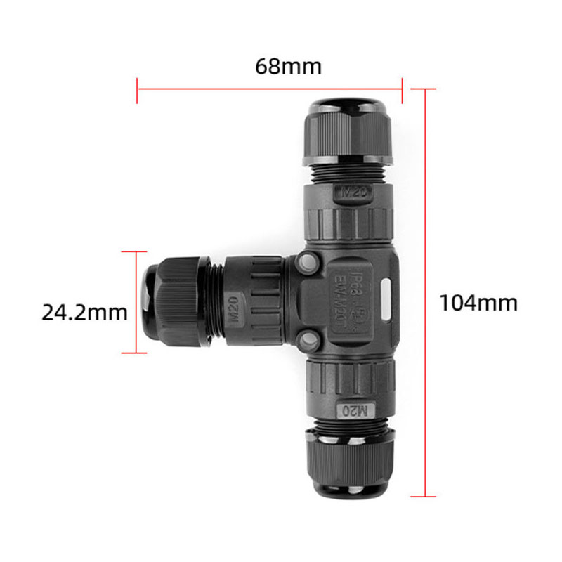 Đầu nối dây điện chống nước chữ T EW-M20T