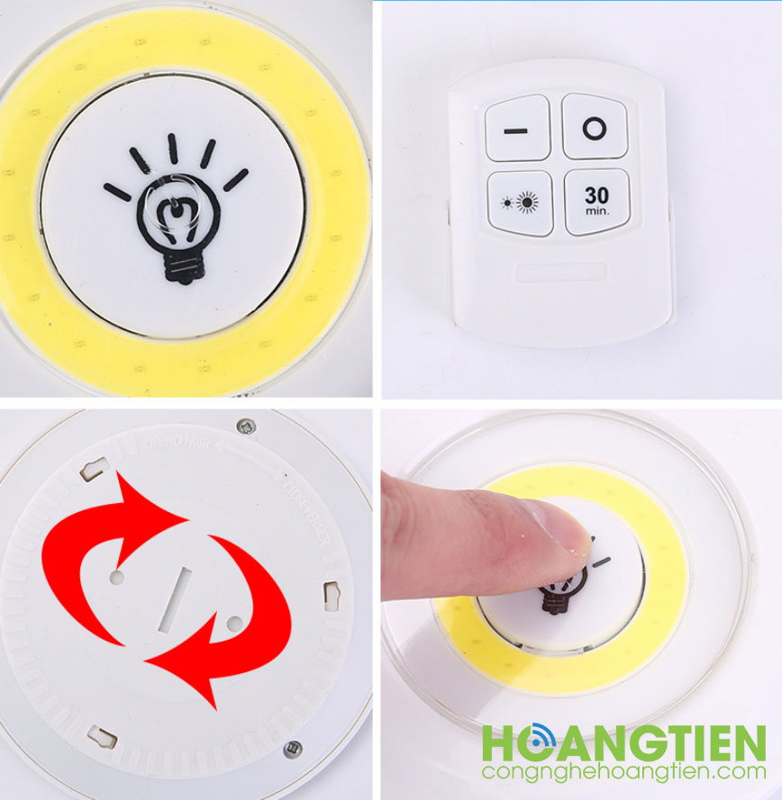 Bộ 3 đèn LED điều khiển từ xa HT-COB1