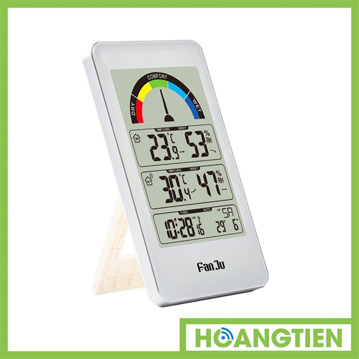 Đồng hồ nhiệt độ độ ẩm trong nhà và ngoài trời FJ3356