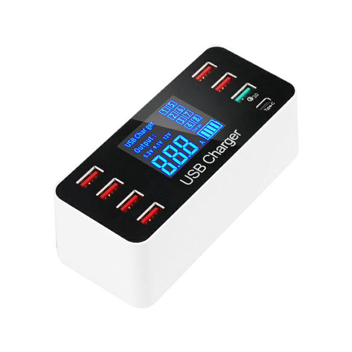 Ổ cắm sạc USB 8 cổng hỗ trợ sạc nhanh QC3.0 A9 Plus